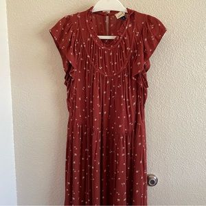 Universal Thread prairie dress burnt orange and white (M)